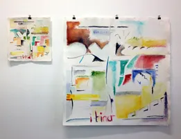 watercolors in progress, 12x12in and 30x30in